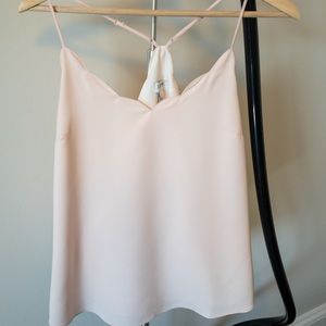 J Crew Scalloped Racerback Cami Blush Pink Size 6